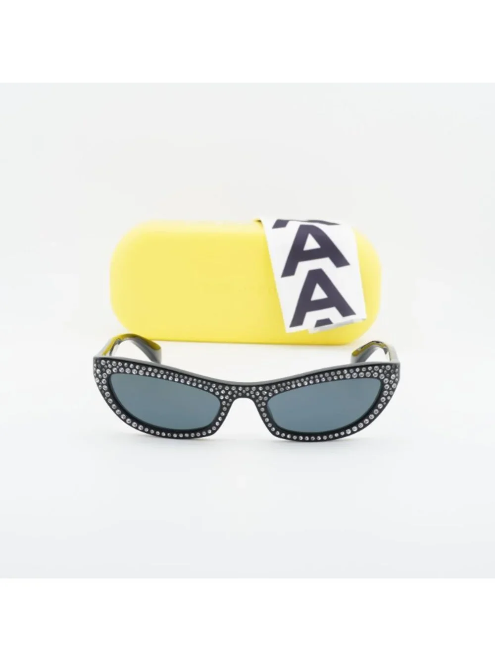 Marc Jacobs MARC 797/S 07C5 IR Cat Eye Sunglasses - Black/Crystal / Grey